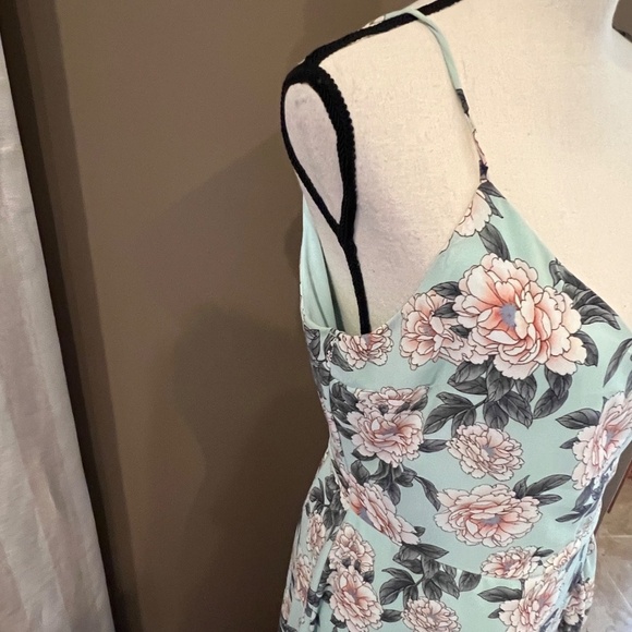 Altar'd State Women's Mint Floral Ruffle lined boho Dress, Size Medium - Picture 3 of 16